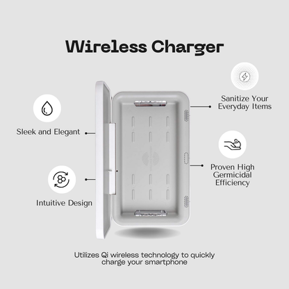 Samsung Electronics Qi Wireless Charger and UV Disinfectant - Mobile Phone Sterilization Box with Wireless Charging